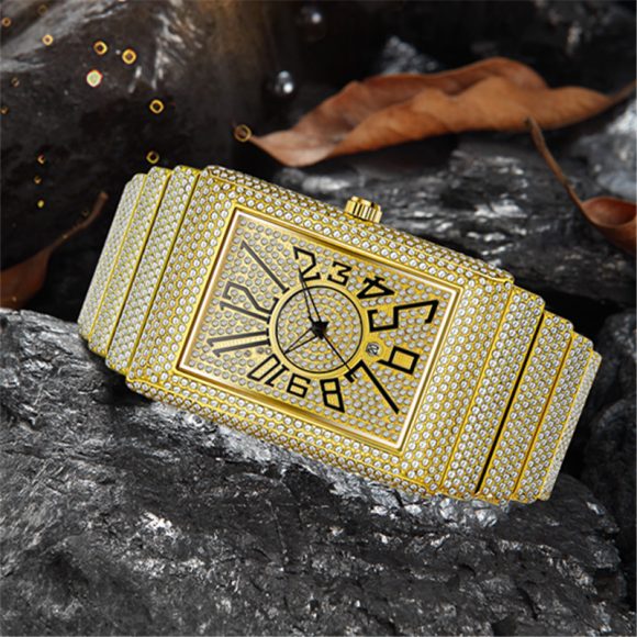 Diamond-embedded Watch Men's Super Starry Square - Image 6