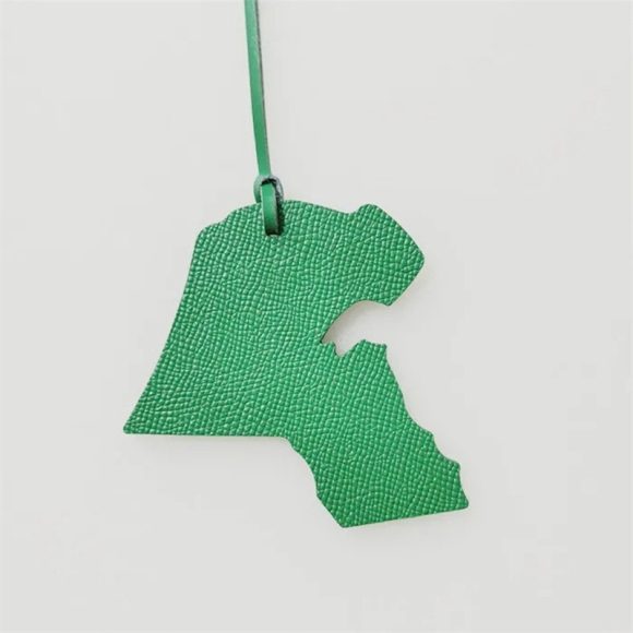 Map-shaped Leather Handbag Pendant - Image 8