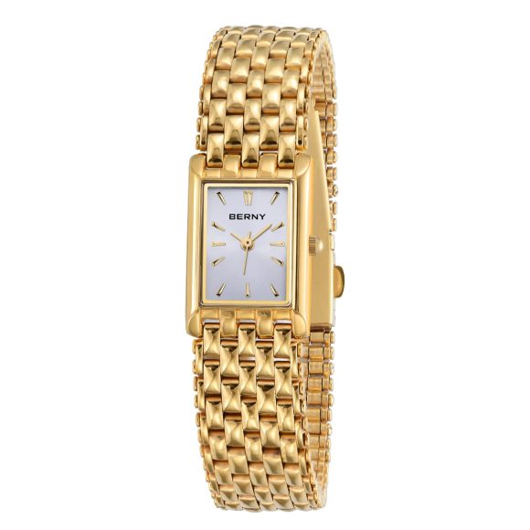 Ultra-thin Gold Quartz Watch Rectangular Stainless Steel Band Waterproof Couple Watch - Image 5