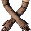 Ladies' Mesh Sleeve Cover Black Flying Polka Dot Tulle Gloves - Image 3