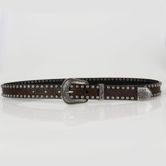 Women's Vintage Threading Rivet Embossed Pin Buckle Belt - Image 2