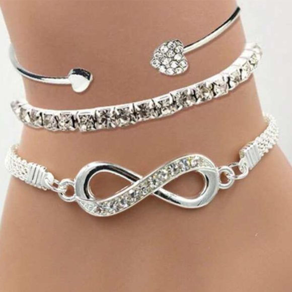 Women's Loving Heart With Opening Bracelet Creative Retro Simple - Image 4