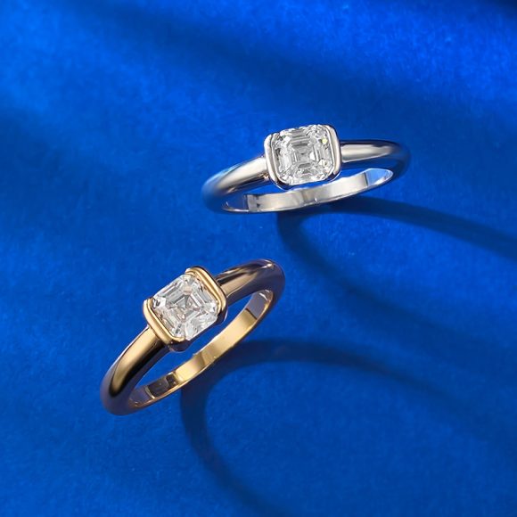 Asche Pagoda Cut White Diamond Cube Sugar Ring Female Ins - Image 6
