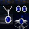 High-grade Ring Necklace Ear Stud Ornament Colored Gems Set Three-piece Set - Image 10