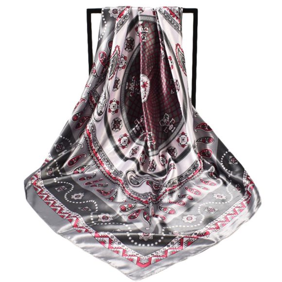 Minimalist Pattern Satin Kerchief Cashew Nut Silk Towel - Image 6
