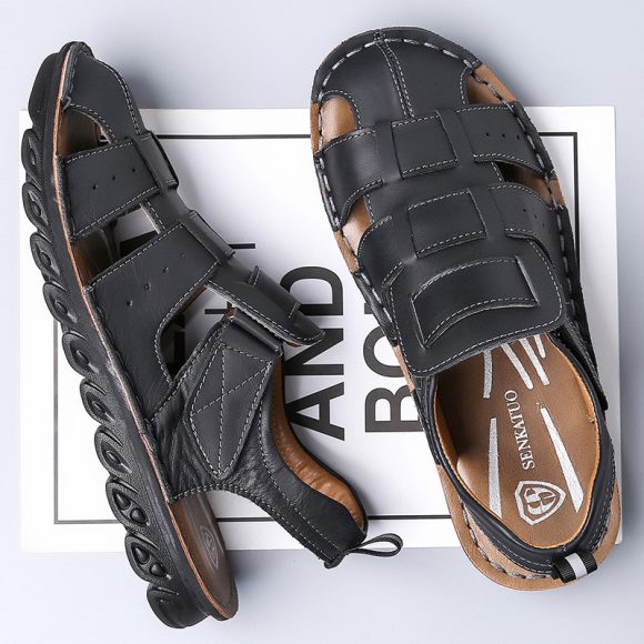 Men's Leather Sandals Soft Bottom Non-slip - Image 6