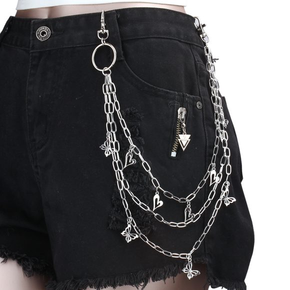 Metal Hollow Butterfly Pendant Phants Zipper Multi-layer Body Chains - Image 3