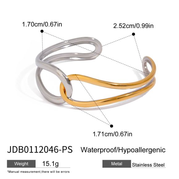 Noria Two Tone Gold Bangle - Image 3