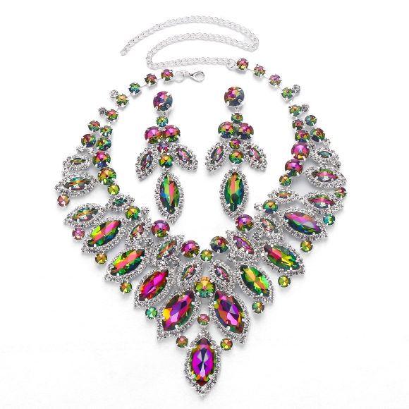 European And American Luxury Leaf Necklace Suit - Image 2