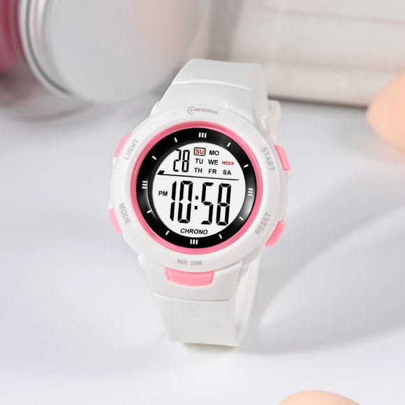 Fashion Pin Buckle Luminous Waterproof PU Strap Student Electronic Watch - Image 4