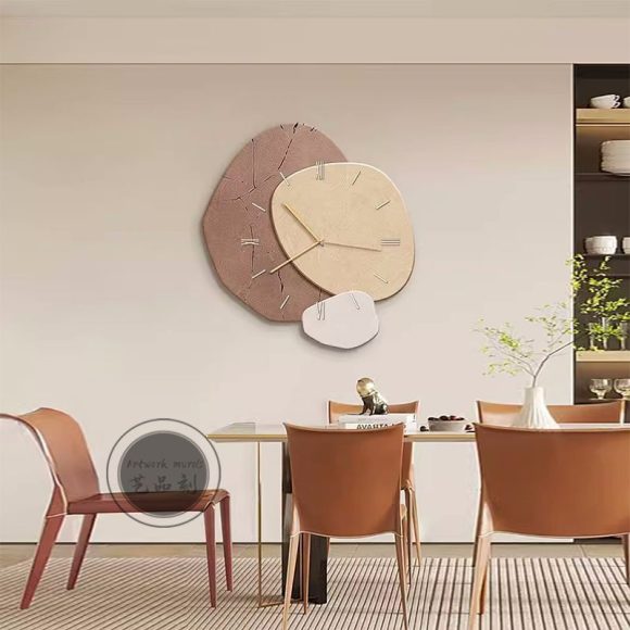 New Chinese Style Dining Room Dining Table Hanging Painting Punch-free Wall Clock - Image 7