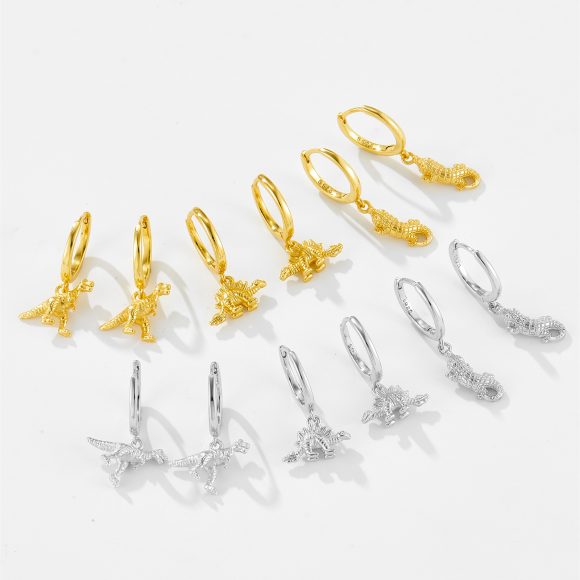 High-grade European And American Fashion Cool S925 Sterling Silver Dinosaur Ear Ring - Image 6