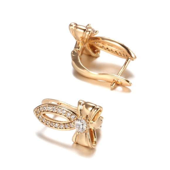 Ins Special-interest Design Copper Gold Plated Zircon Earrings - Image 5