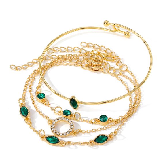 Diamond Bracelet Suit Rhinestone Chain Bracelet Four-piece Set For Women - Image 5