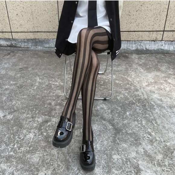 Women's Fashion Stitching Black Thin Pantyhose - Image 3