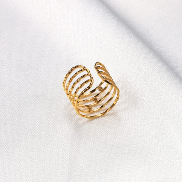 Titanium Steel 18K Multi-layer Casting Ring - Image 5