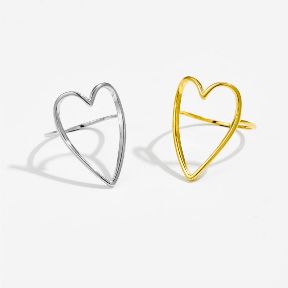 925 Sterling Silver Korean Ins High Sense Love Heart-shaped Ring Women - Image 7