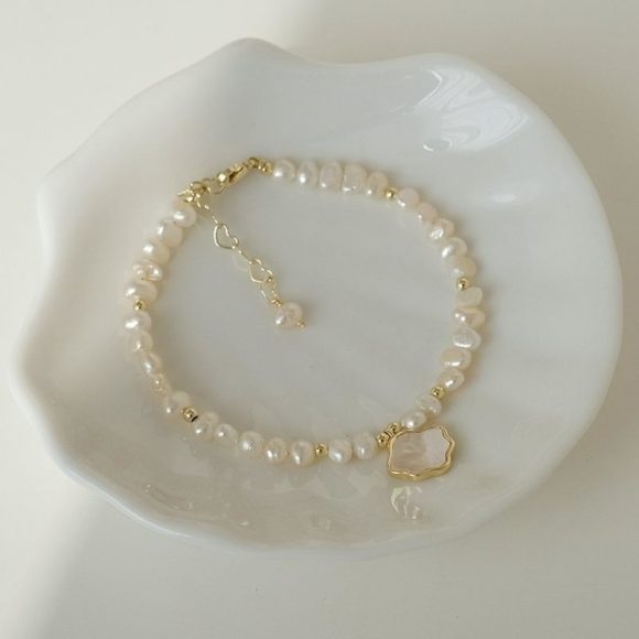 Women's Freshwater Shell Freshwater Pearl Necklace Bracelet - Image 3