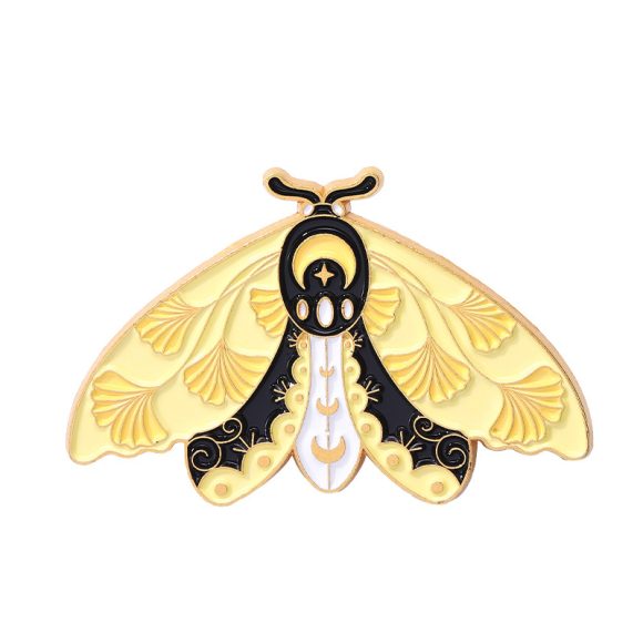 Cartoon Cute Moth Butterfly Insect Golden M Badge Biology Subject Student Bag Ornament Brooch Accessories - Image 10
