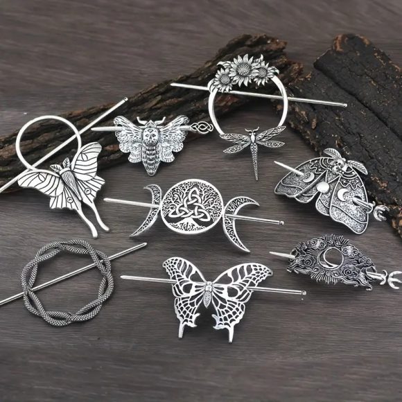 Female Viking Barrettes Animal Alloy Crescent Cloud - Image 8