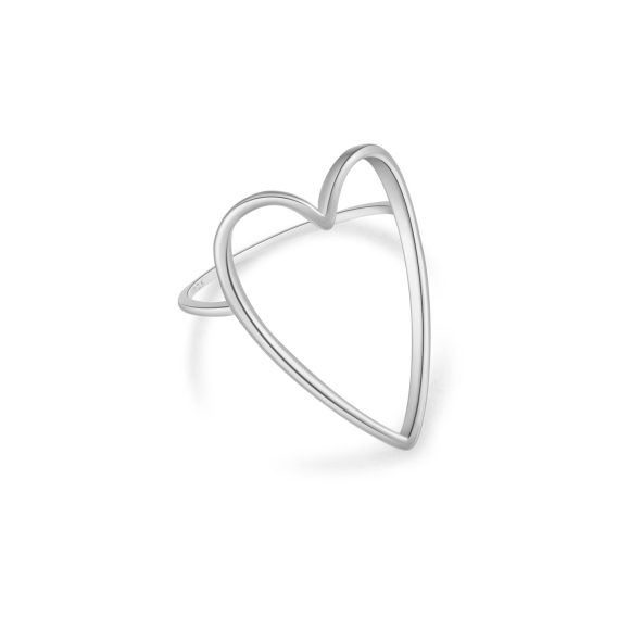 925 Sterling Silver Korean Ins High Sense Love Heart-shaped Ring Women - Image 4