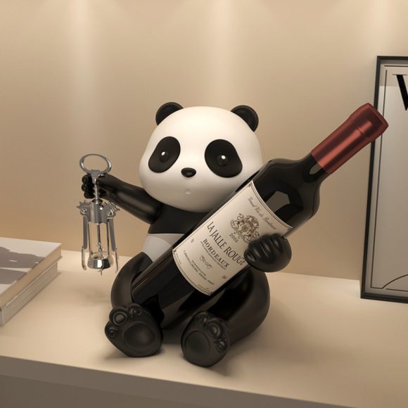 Panda Red Wine Rack Decoration Wine Cabinet Combination Light Luxury - Image 3