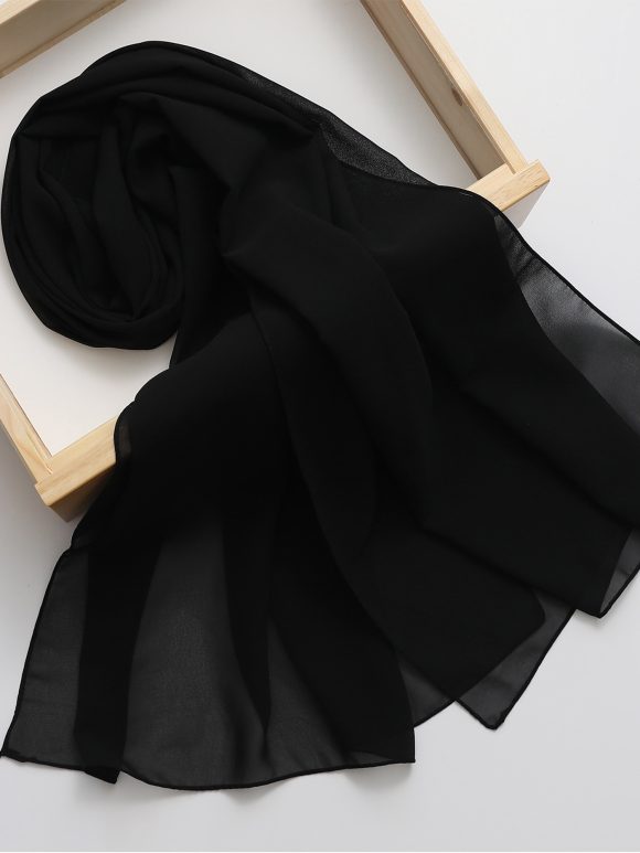 Ethnic Style High Quality Solid Color Hemp Chiffon Headscarf - Image 2