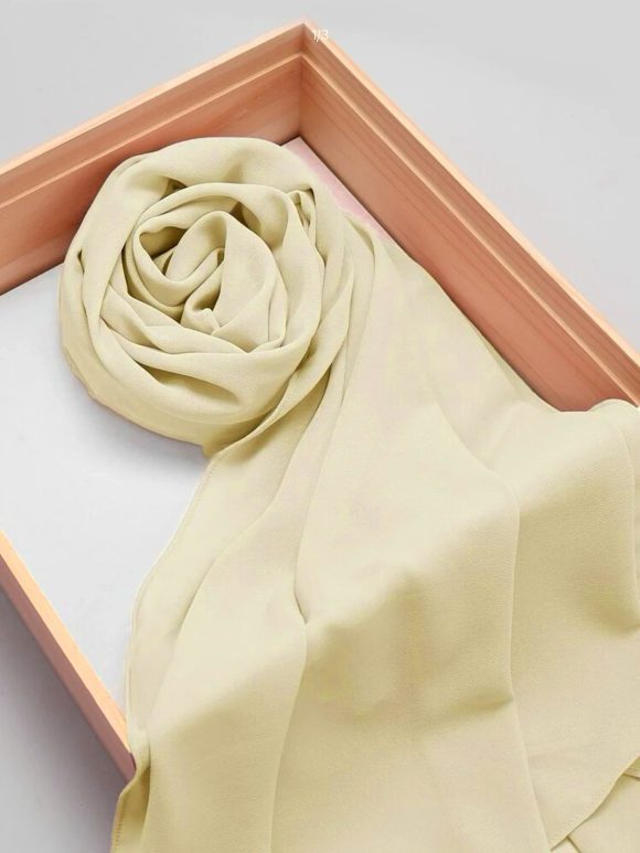 Ethnic Style High Quality Solid Color Hemp Chiffon Headscarf - Image 9