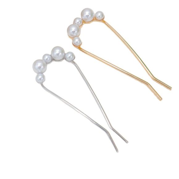 Fashion All-match Simple Pearl U-shaped Hair Clasp - Image 2