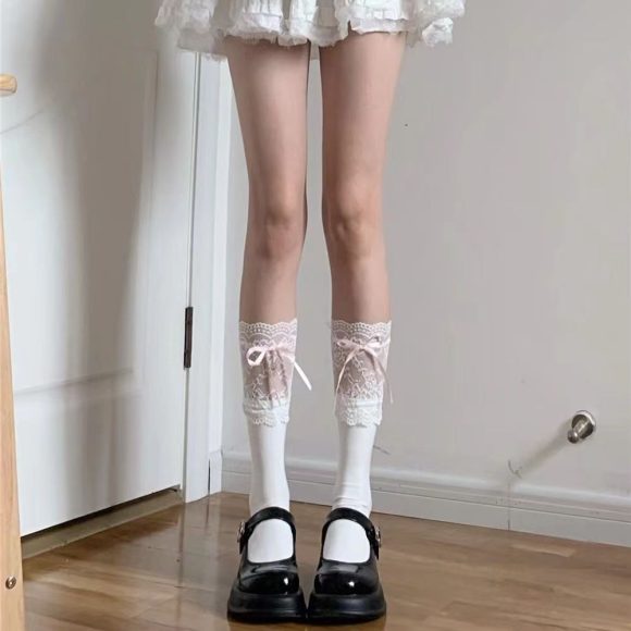 Women's Summer Fashion Ribbon Bow Tube Socks