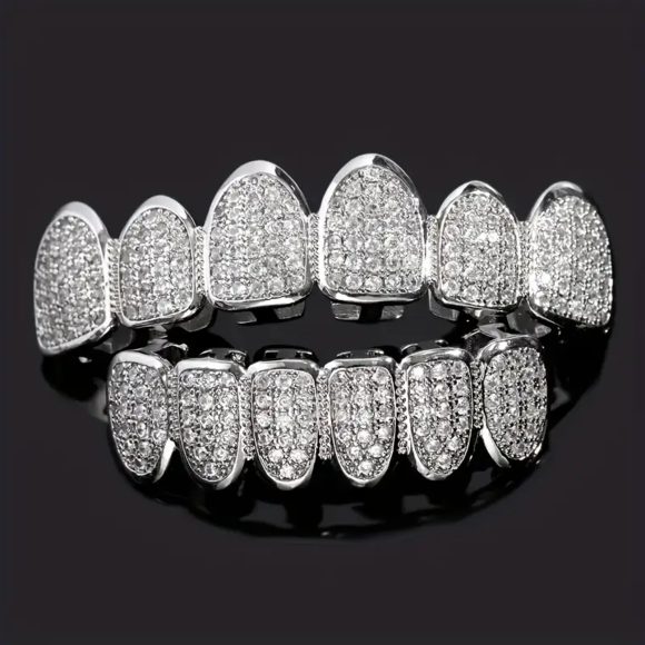 Hip Hop Tooth Socket Copper Zircon Micro British Real Gold Non-fading Tooth Decoration - Image 4
