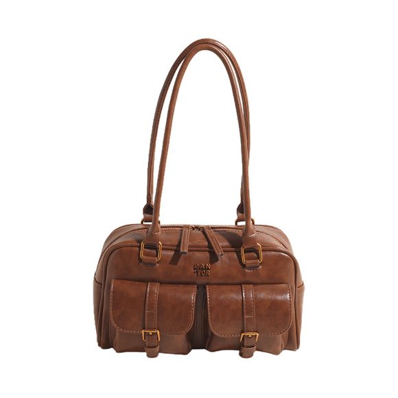 Maillard Brown Vintage Boston Shoulder Bag - Image 2