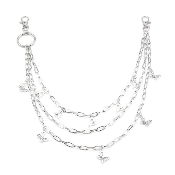 Metal Hollow Butterfly Pendant Phants Zipper Multi-layer Body Chains - Image 4