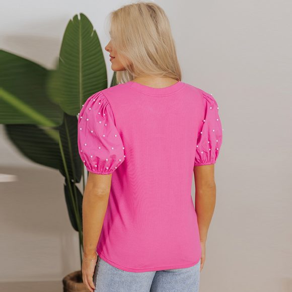 Summer New Solid Color Round Neck Pullover Simple Women - Image 3