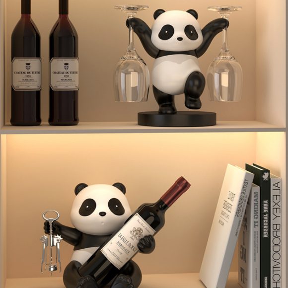 Panda Red Wine Rack Decoration Wine Cabinet Combination Light Luxury - Image 6