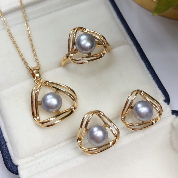 Simple And Exquisite Freshwater Pearl Necklace Suit - Image 5