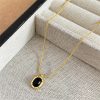 Gold Black Onyx Necklace Twin Accessories