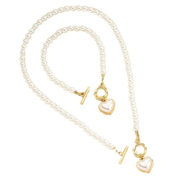 Love Pearl OT Buckle Necklace, Bracelet Set - Image 6