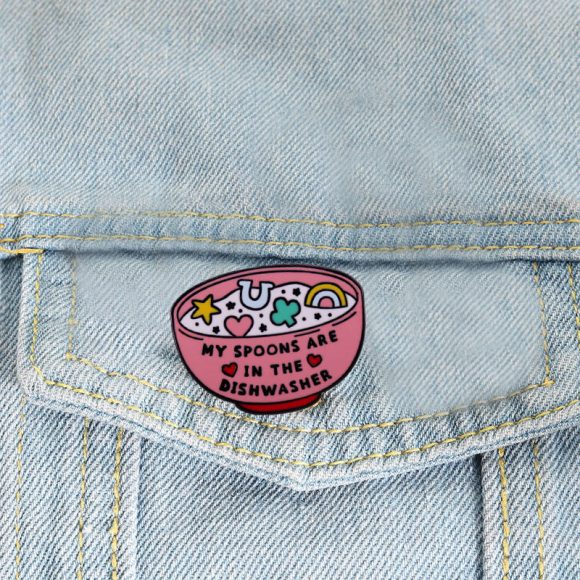 My Spoon Is In The Dishwasher Enamel Pin Funny Hat Backpack Decoration - Image 4