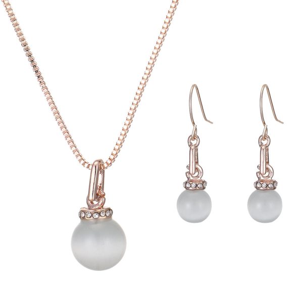 Geometric Ball Resin Necklace Earrings Jewelly Suit - Image 2