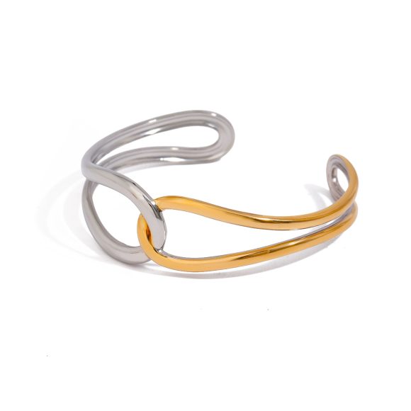 Noria Two Tone Gold Bangle - Image 6