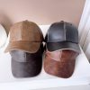 Washed Old Patent Leather Baseball Hat - Image 7