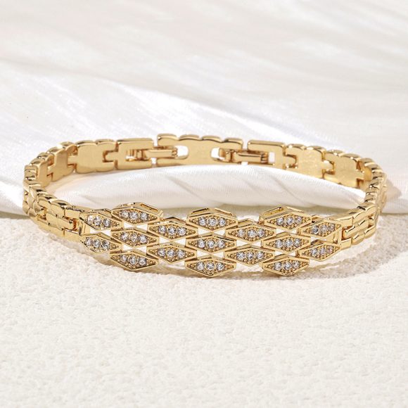 Japanese And Korean Simple Temperament Micro Inlaid Zircon Bracelet - Image 9