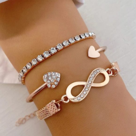 Women's Loving Heart With Opening Bracelet Creative Retro Simple - Image 7