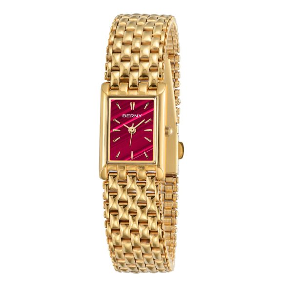 Ultra-thin Gold Quartz Watch Rectangular Stainless Steel Band Waterproof Couple Watch - Image 4