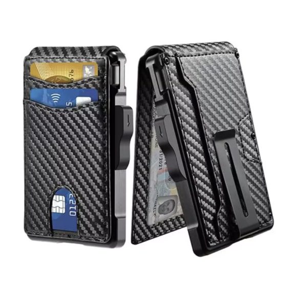 Men's Hot Sale Card Holder Metal Magnetic Flip Wallet - Image 3