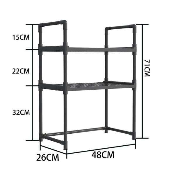 Multi-functional Kitchen Microwave Oven Storage Double-layer Kitchen Seasoning Rack - Image 2