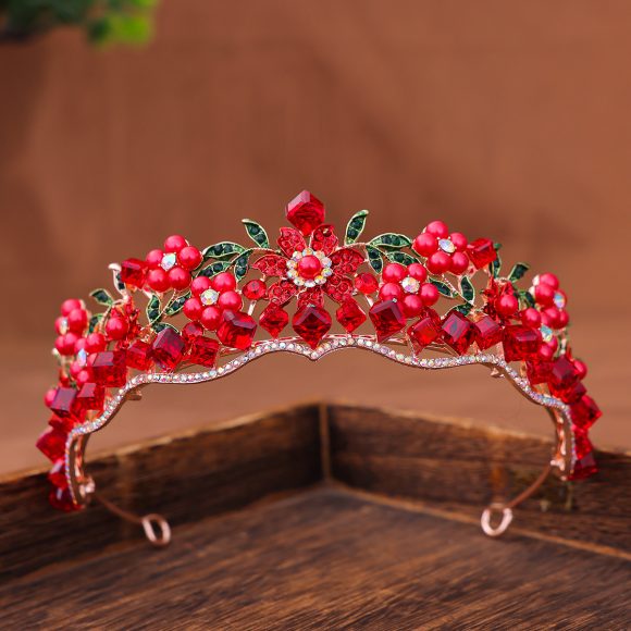 Women's Retro Purple Crystal Princess Crown Headdress - Image 8
