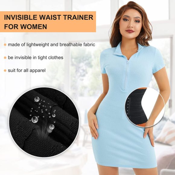 Women's Solid Color Simple Sports Belt Breasted Belly Contracting Waist Shaping Belt - Image 5