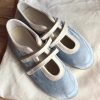 Fashion All-match Blue Shallow Mouth Mary Jane Pumps
